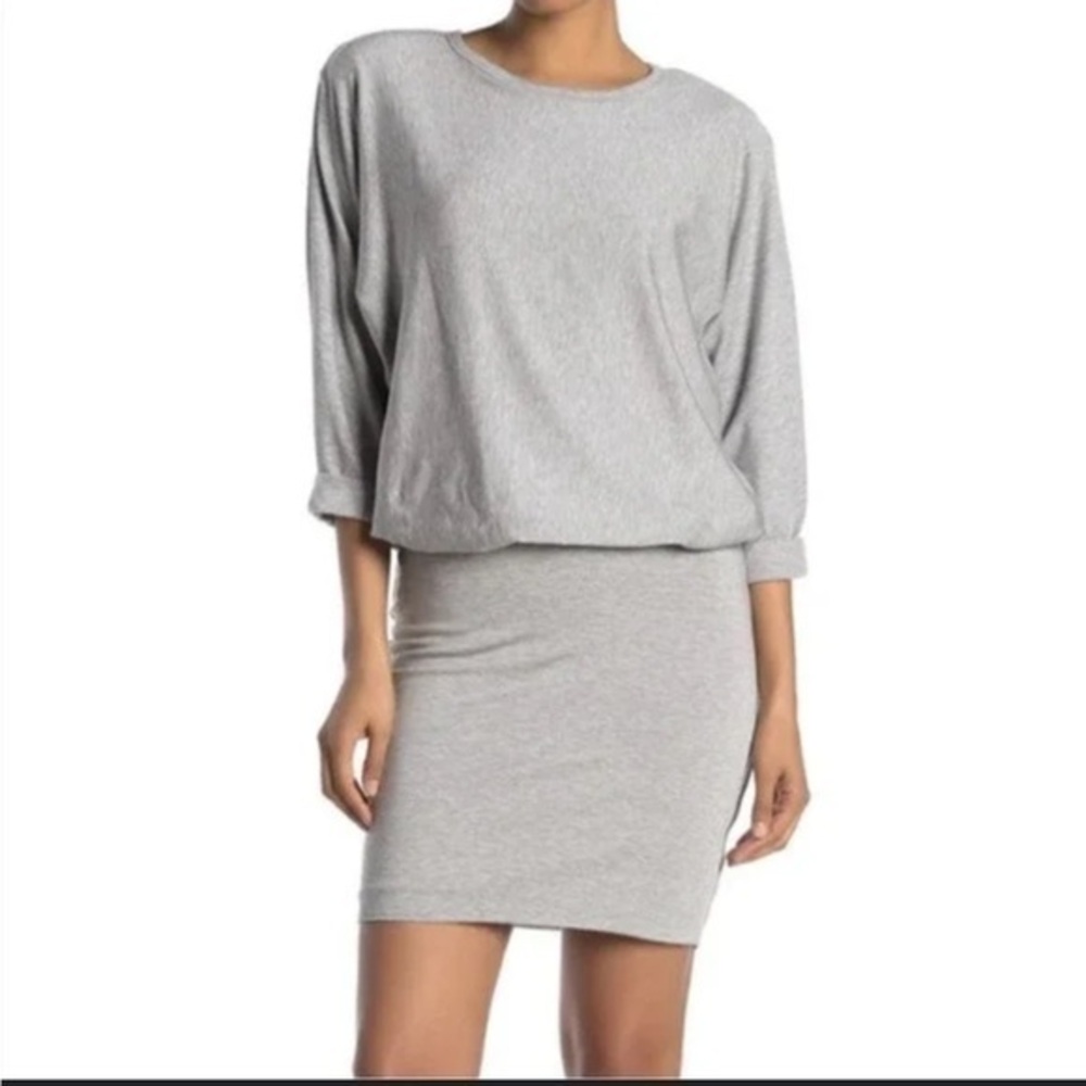 Bailey 44 heather gray cuddled up sweatshirt dress NWOT size L